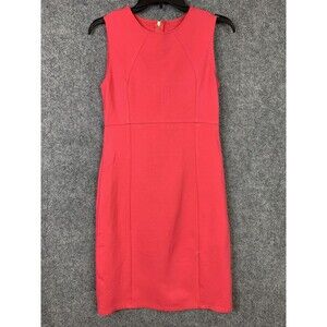 Unbranded Sheath Dress Women XS Sleeveless Stretch Coral Exposed Back Zipper